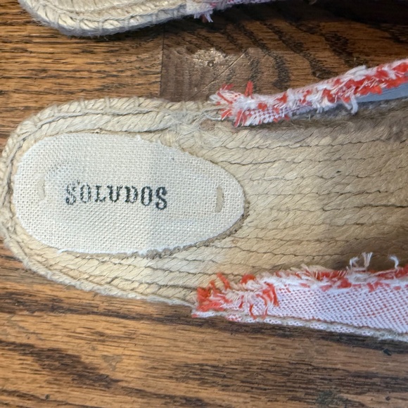 🍓 Soludos Canvas Espadrille Mules - Red & White Micro Check (Size 8) ☀️ - Picture 6 of 6